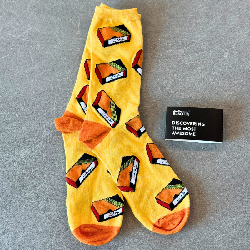 VHS socks, pattern detail