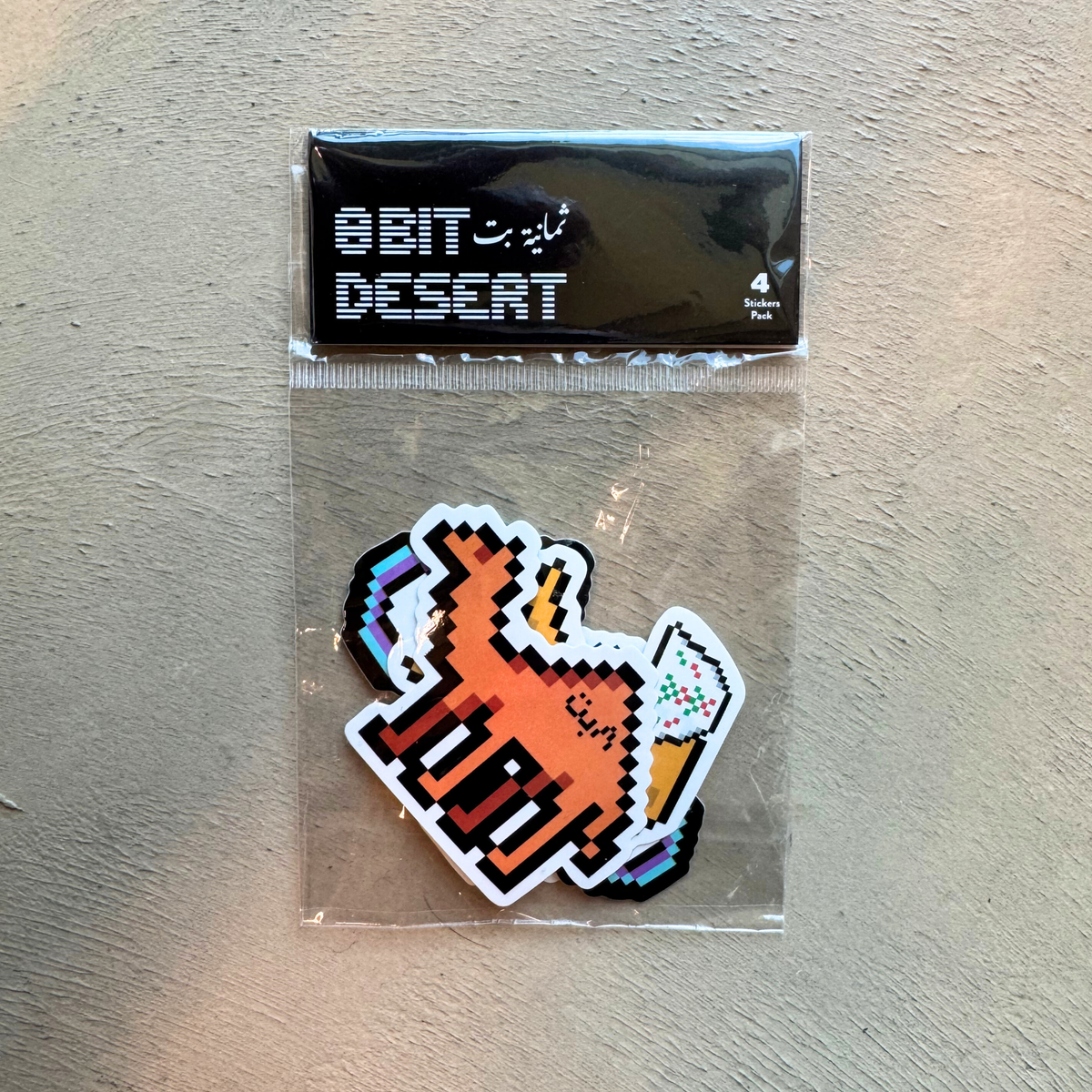 Pixelated desert stickers, alternate view