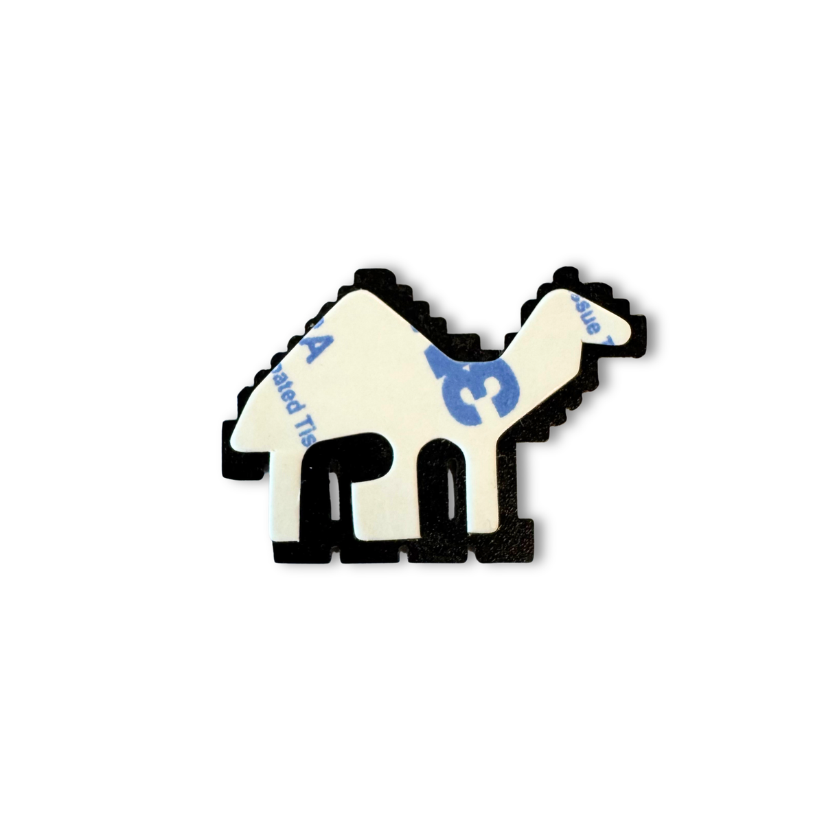 Pixel Camel pin, close-up