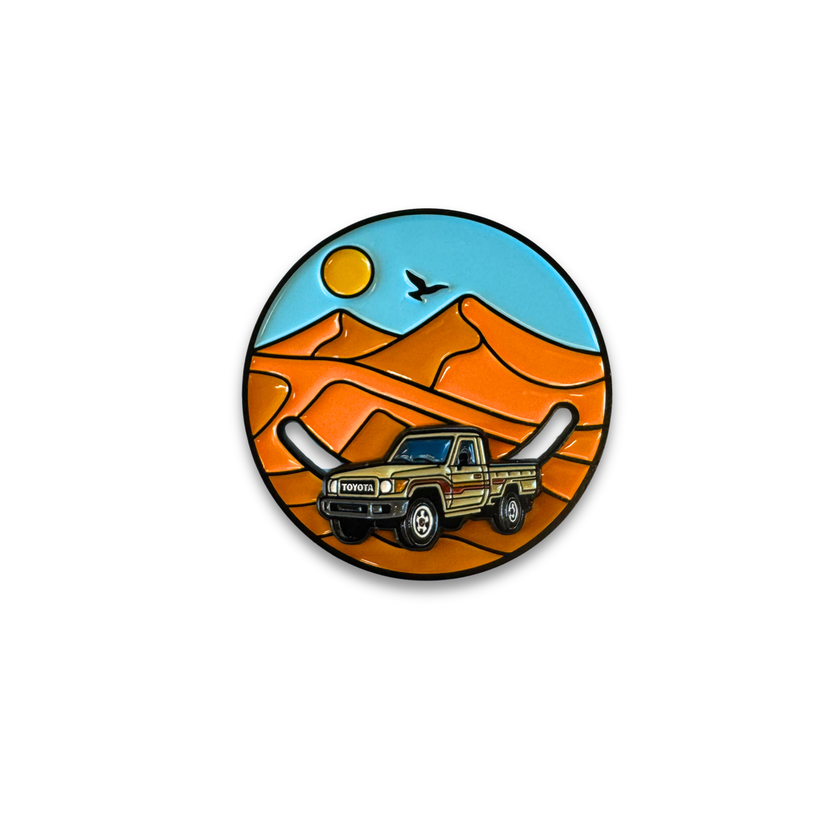Shaas Cruising Action pin, front view