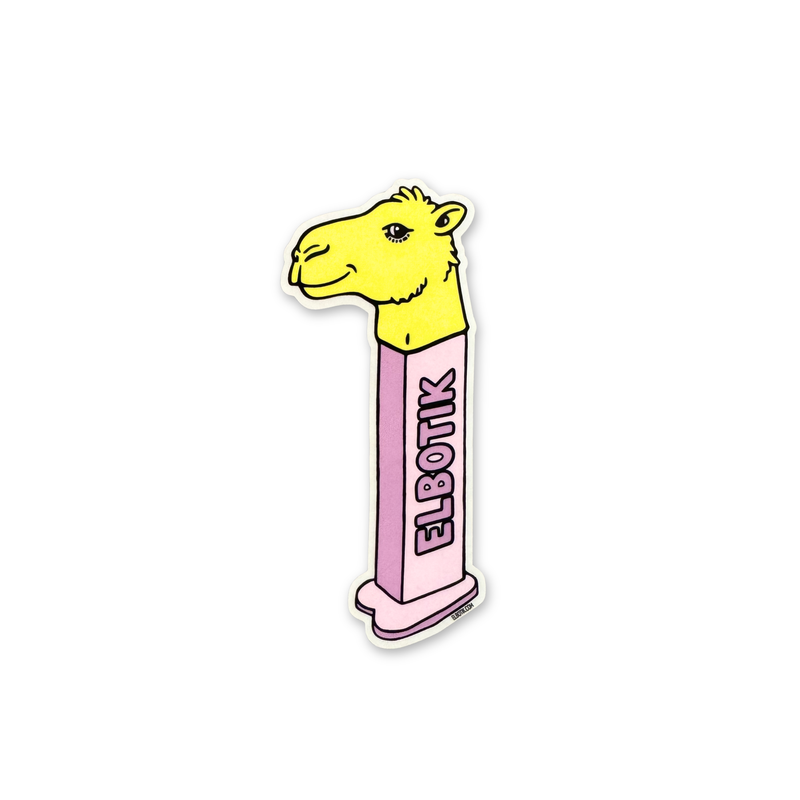 Camel candy dispenser die-cut vinyl sticker by Elbotik