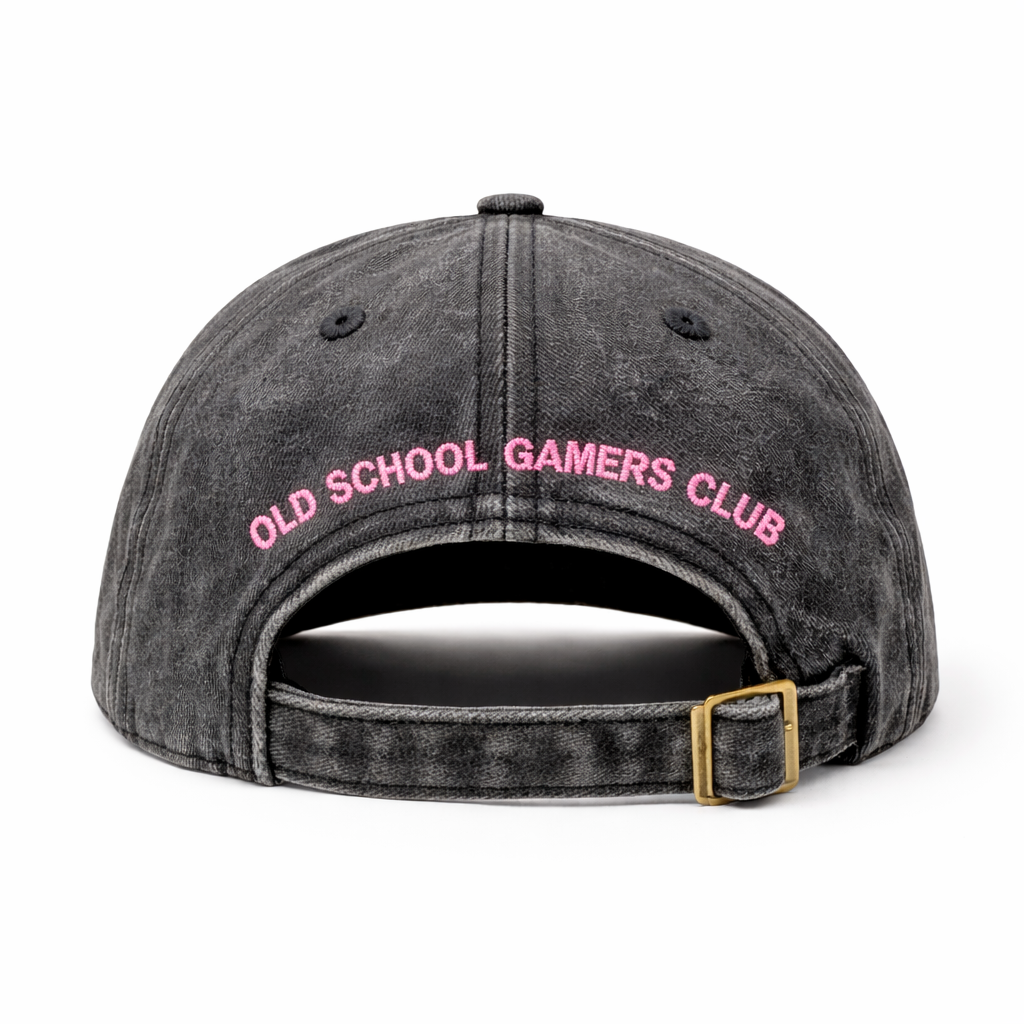 Old School Gamers Club cap, embroidery close-up
