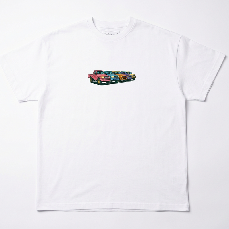The Shades of Shaas tee, colourway detail