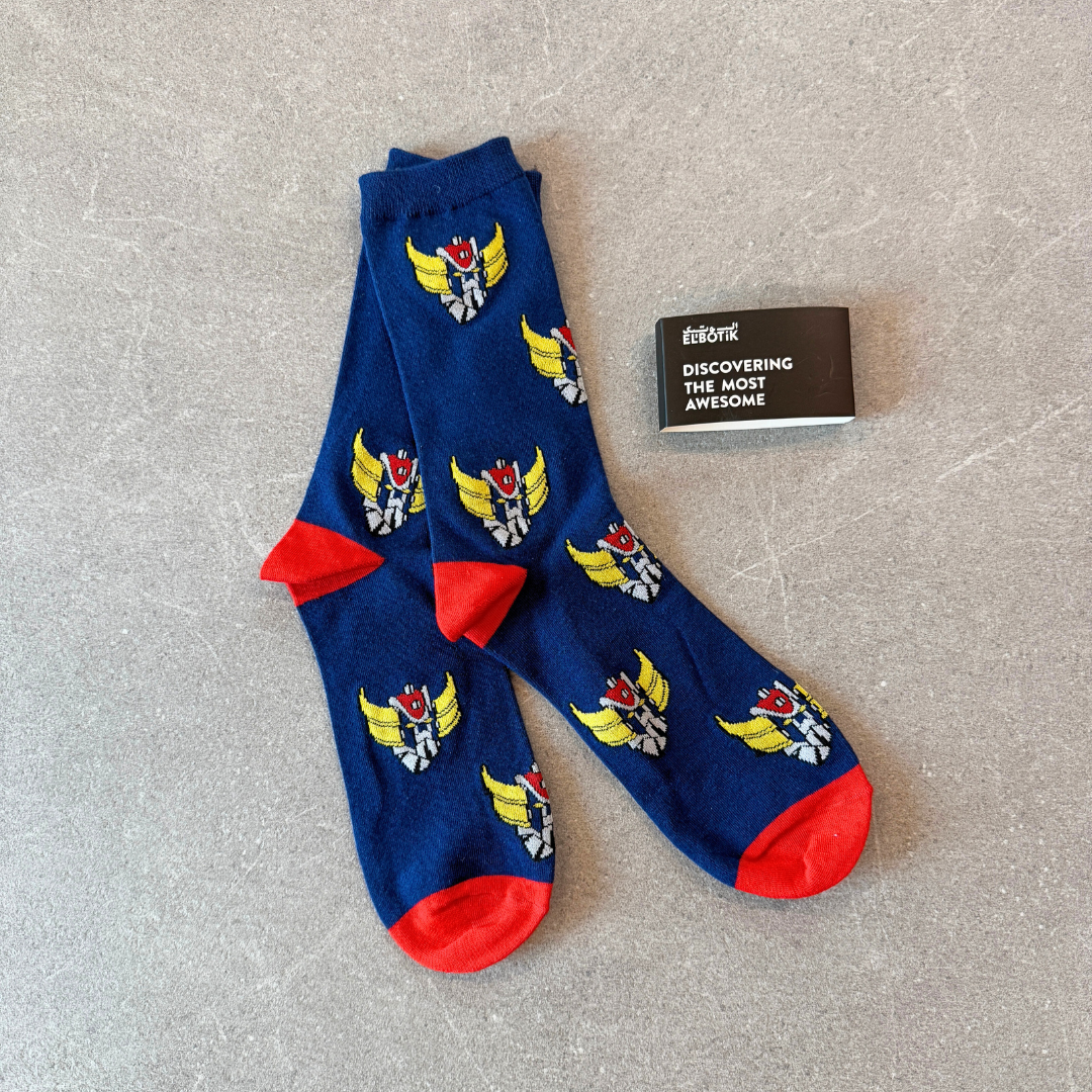Retro mecha anime socks by Elbotik, pair