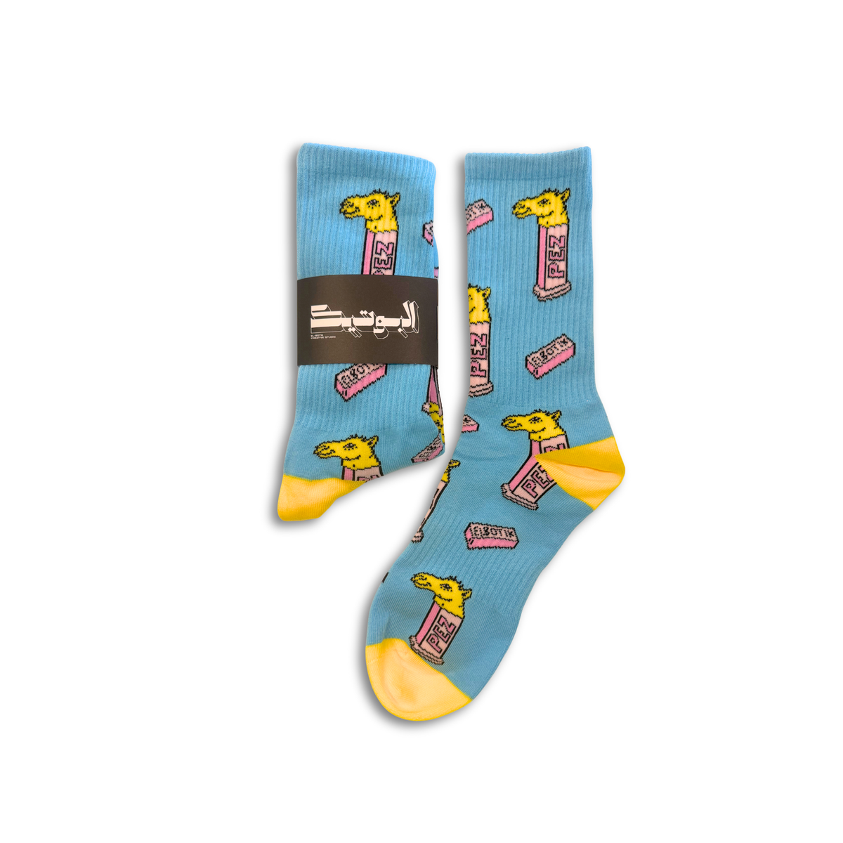 Camel candy dispenser socks, pattern detail