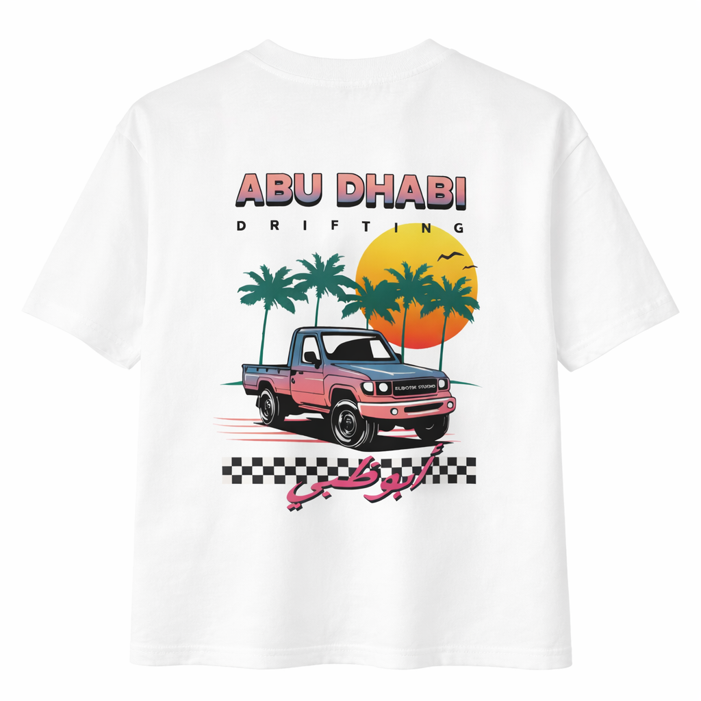 Abu Dhabi Drifting tee, back graphic