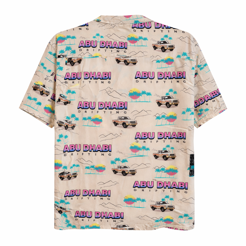 Abu Dhabi Drifting Hawaiian shirt, back graphic