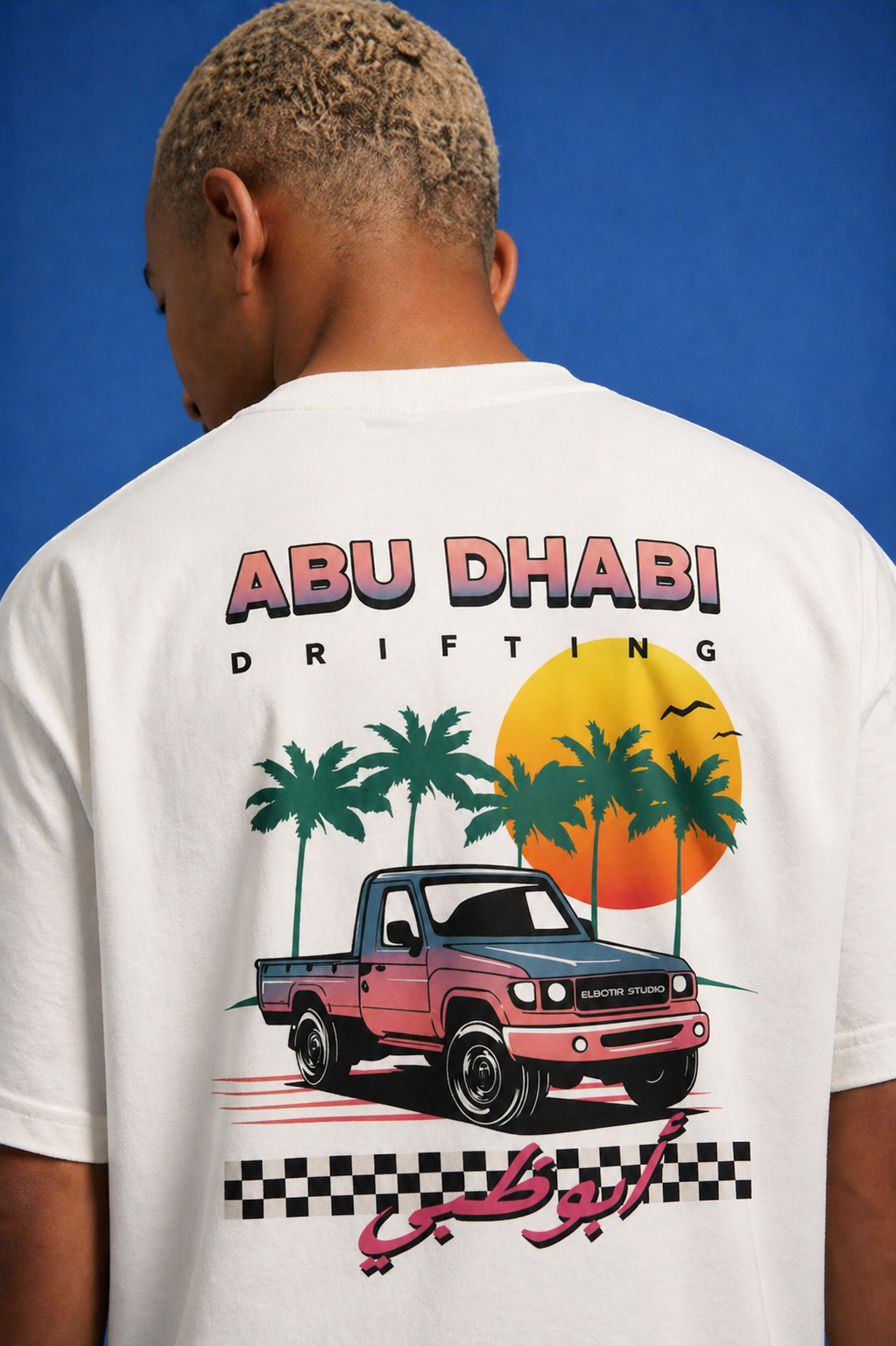 Abu Dhabi Drifting tee, print close-up