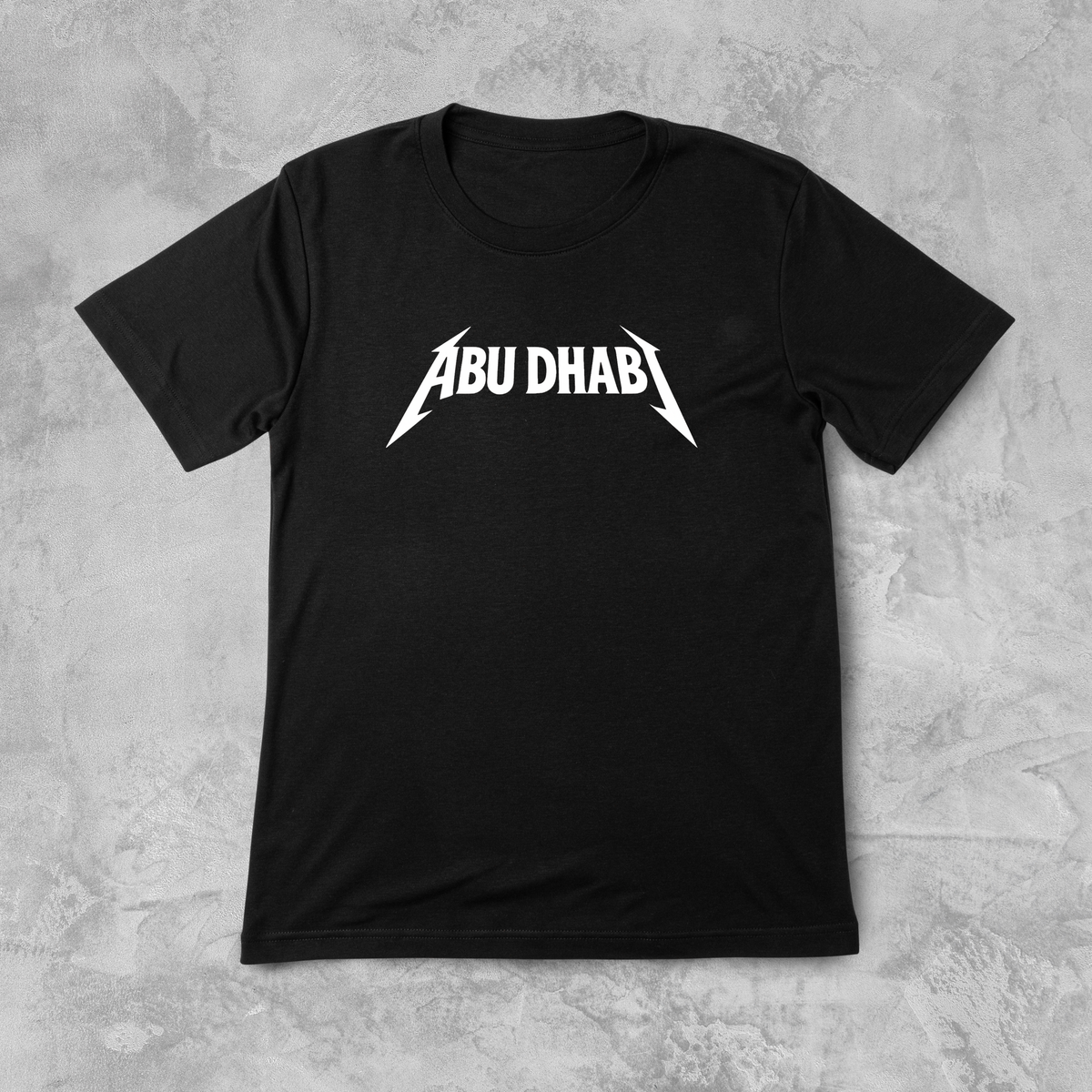 Abu Dhabi Metal Tee, front graphic close-up
