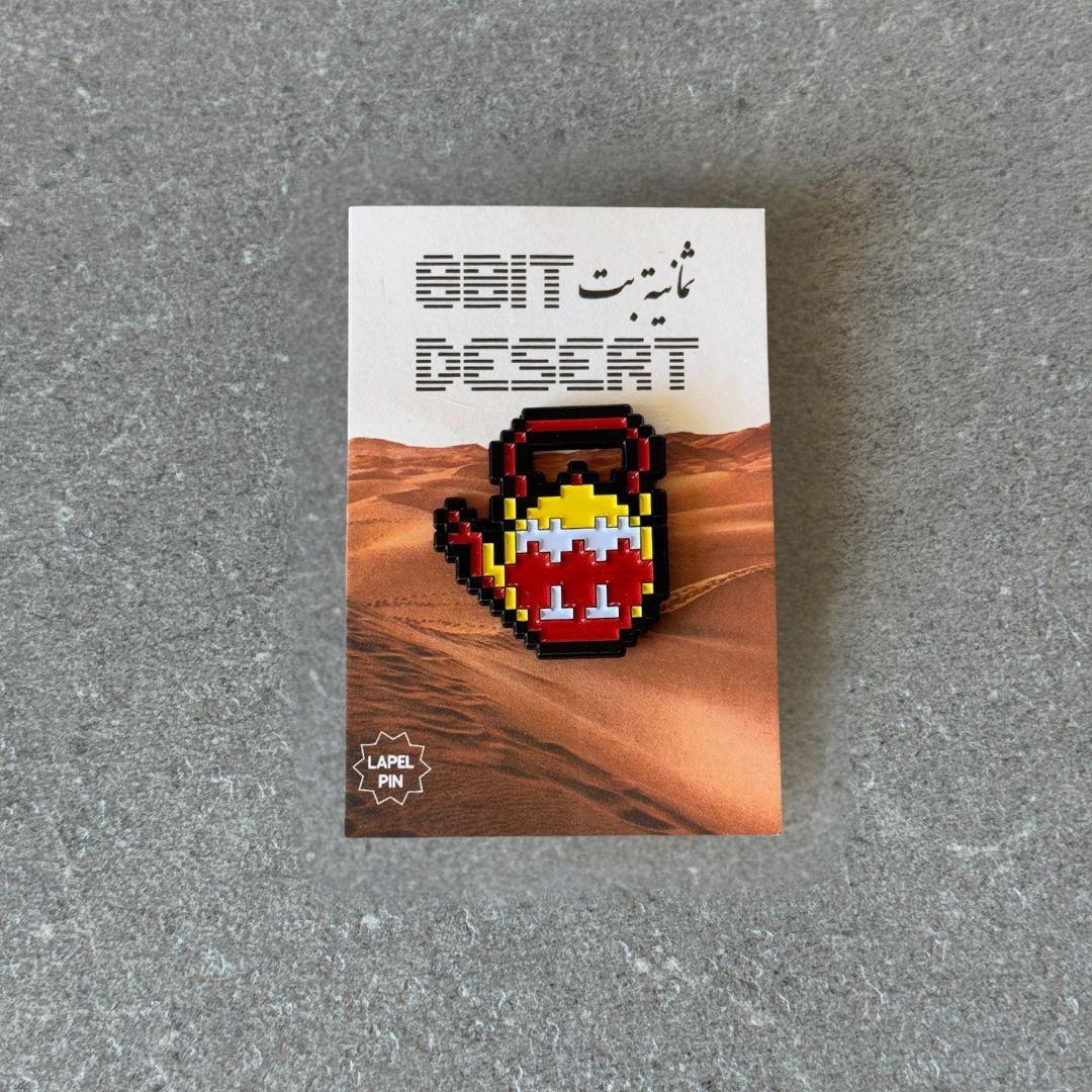 8-bit teapot enamel pin by Elbotik, pixel art design