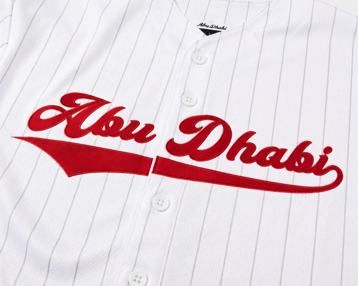 Abu Dhabi Baseball Jersey worn on model