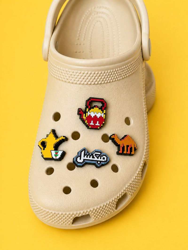 Pixel Habibi shoe charms set of four by Elbotik