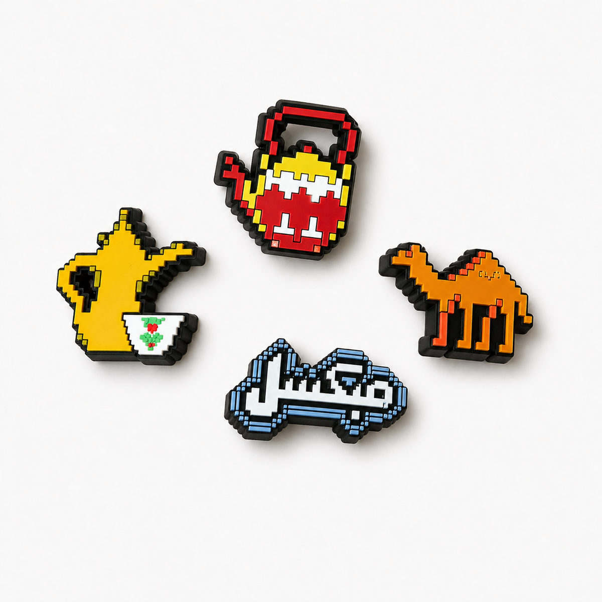 Pixel Habibi shoe charms, alternate view