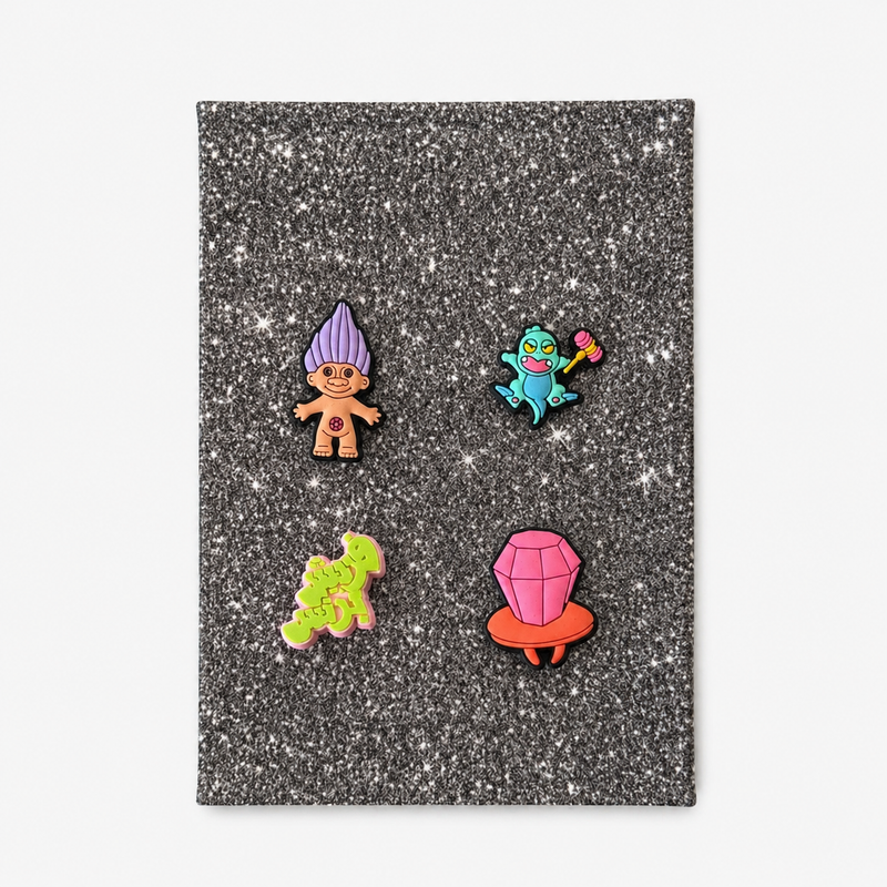 Yalla 90s shoe charms, close-up