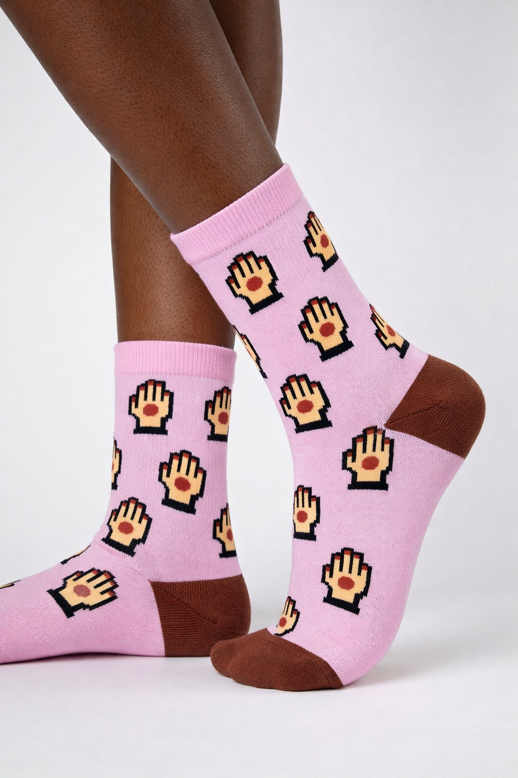 Pixelated henna socks, styled shot