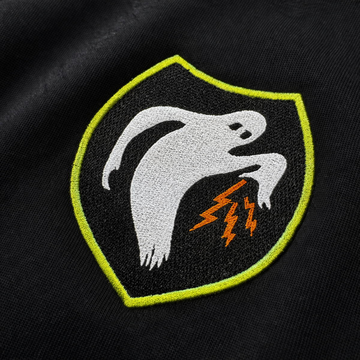 Alpha Juliet Ghost Hoodie worn, alternate angle