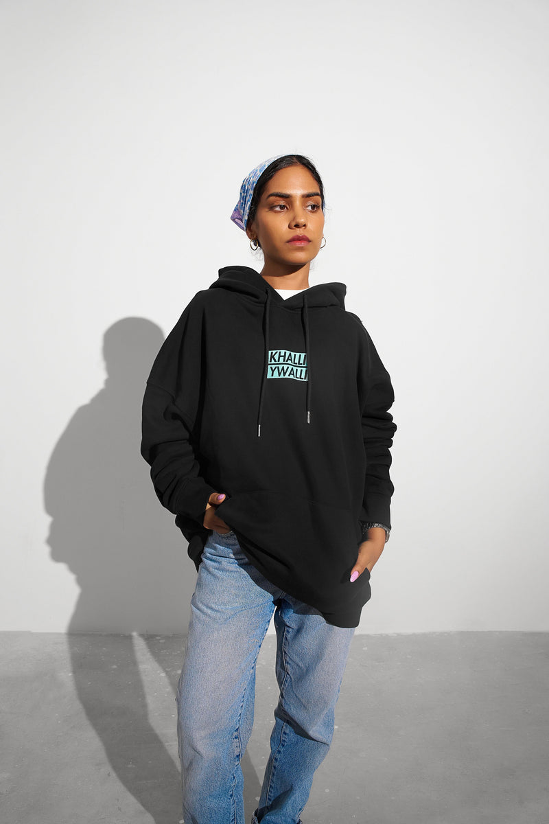 Khalli Yiwalli hoodie worn, alternate angle