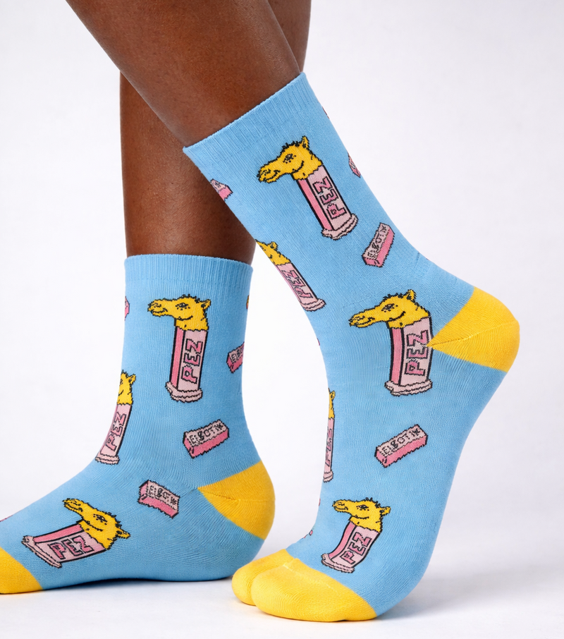 Camel socks worn