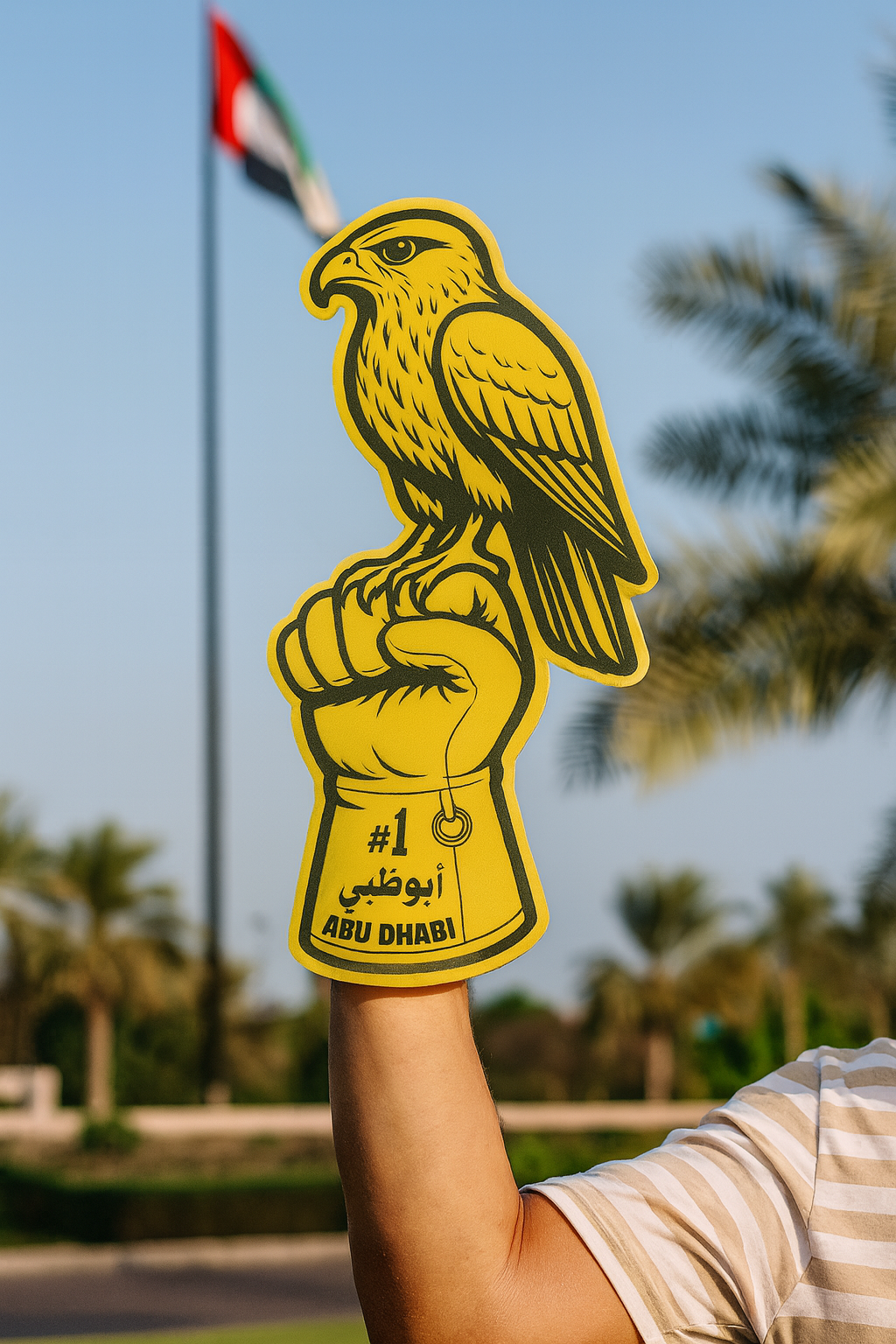Hawk-fisted Pride of Abu Dhabi foam hand