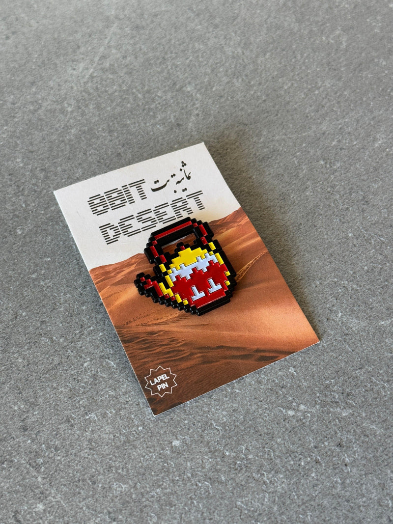8-bit teapot enamel pin, alternate view