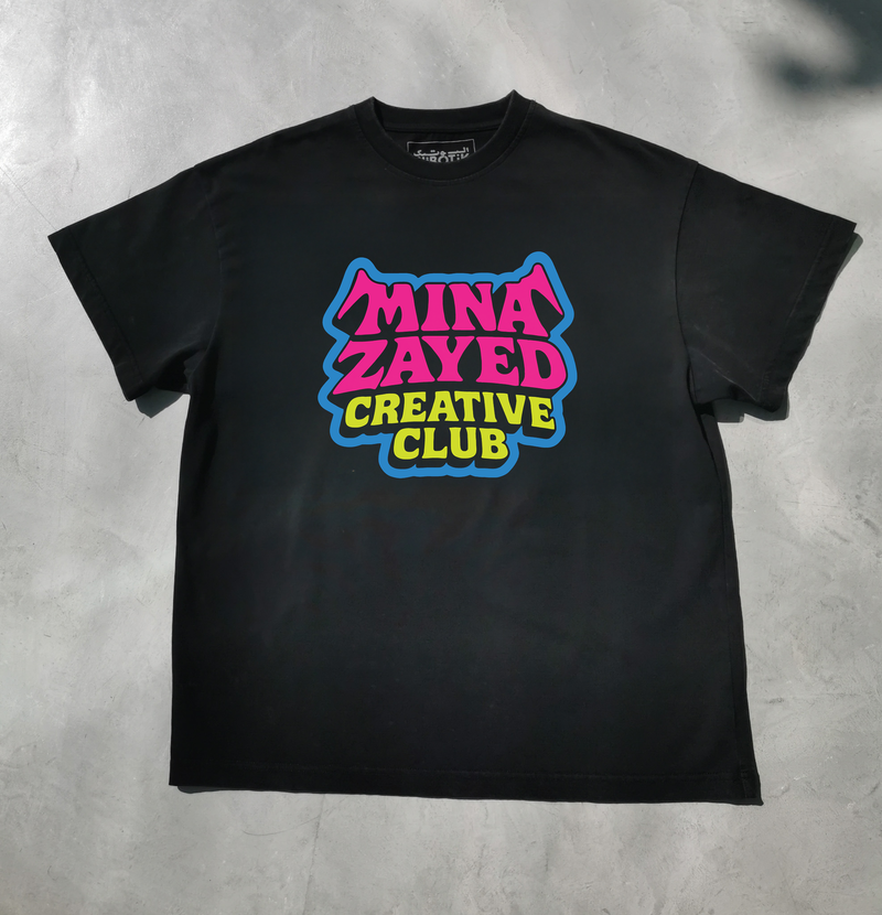 Mina Zayed Creative Club big logo tee, front view