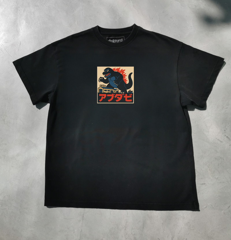 Mina Zayed monster tee in black, front view