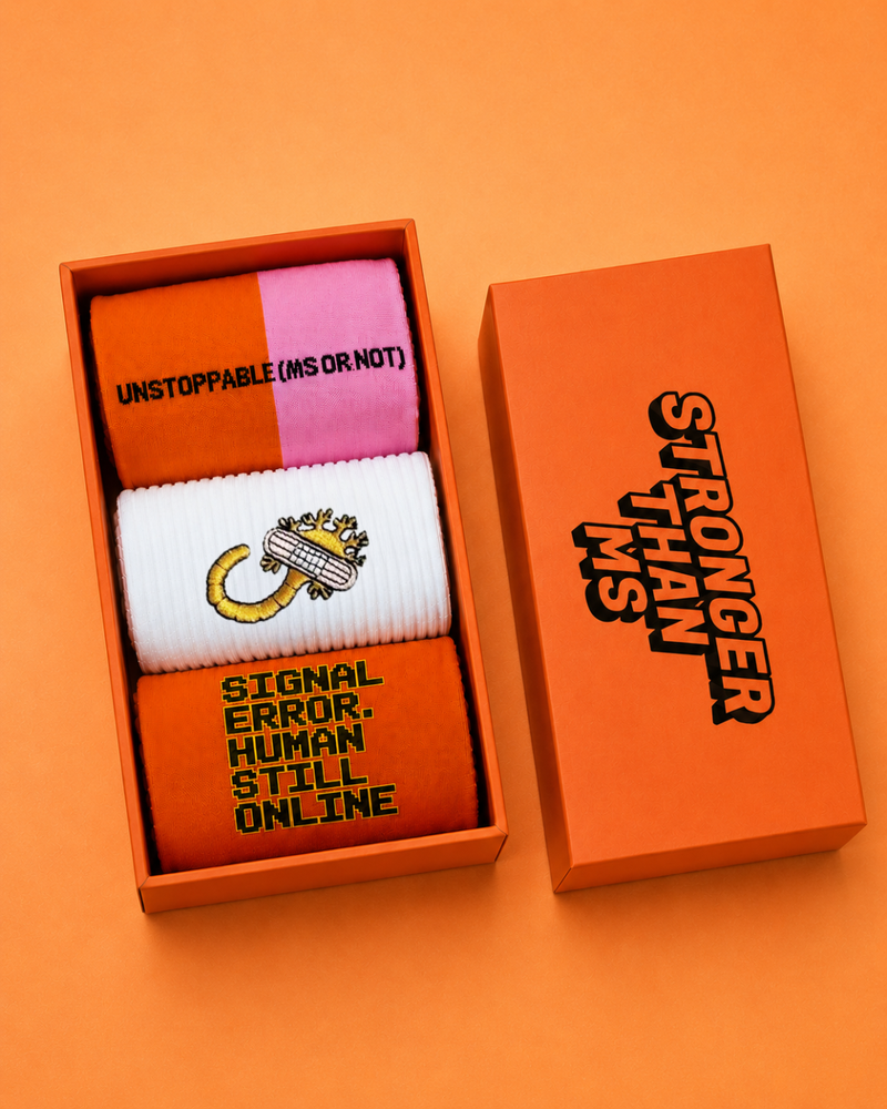 Stronger Than MS limited edition socks box by Elbotik