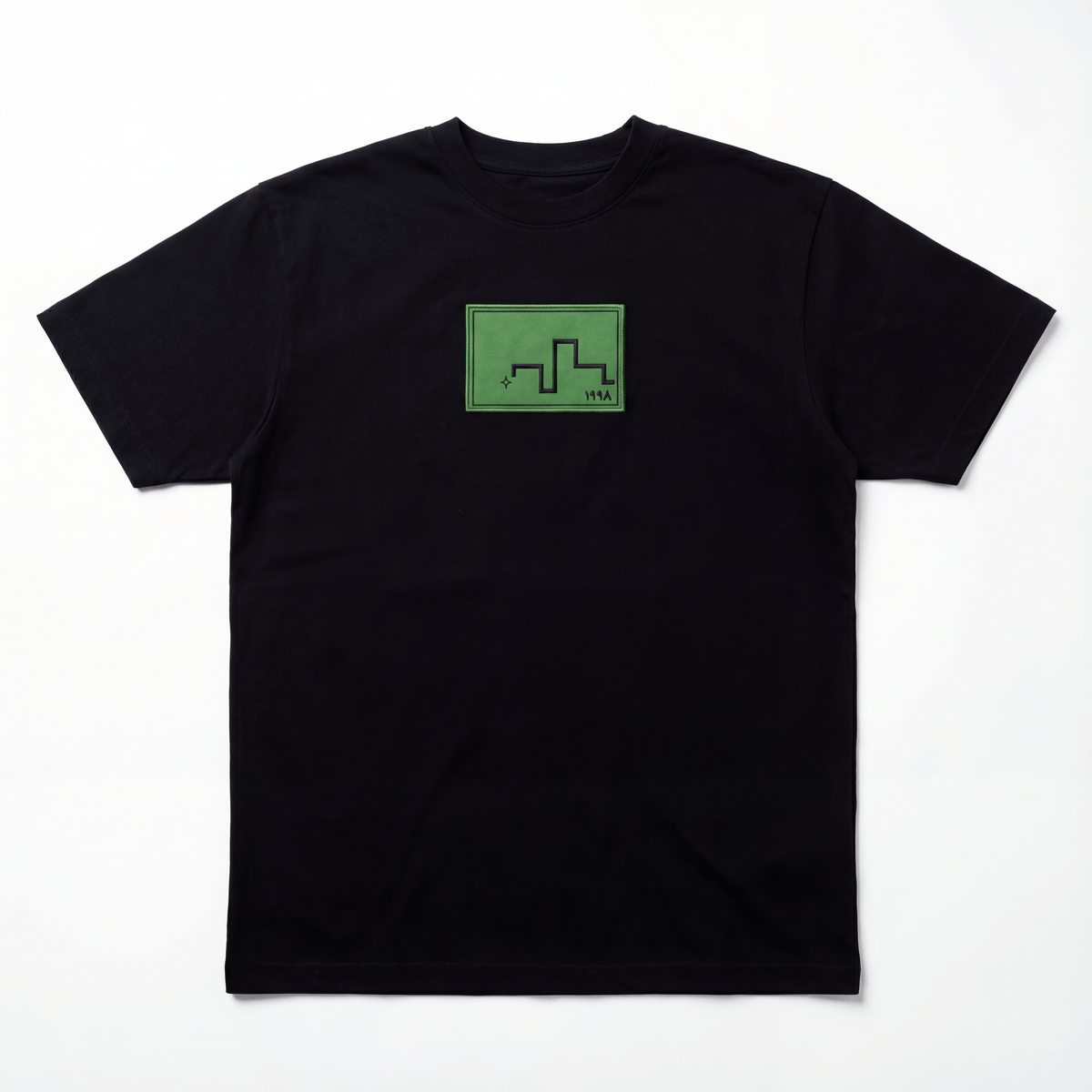 Snake Mode tee, pixel graphic close-up