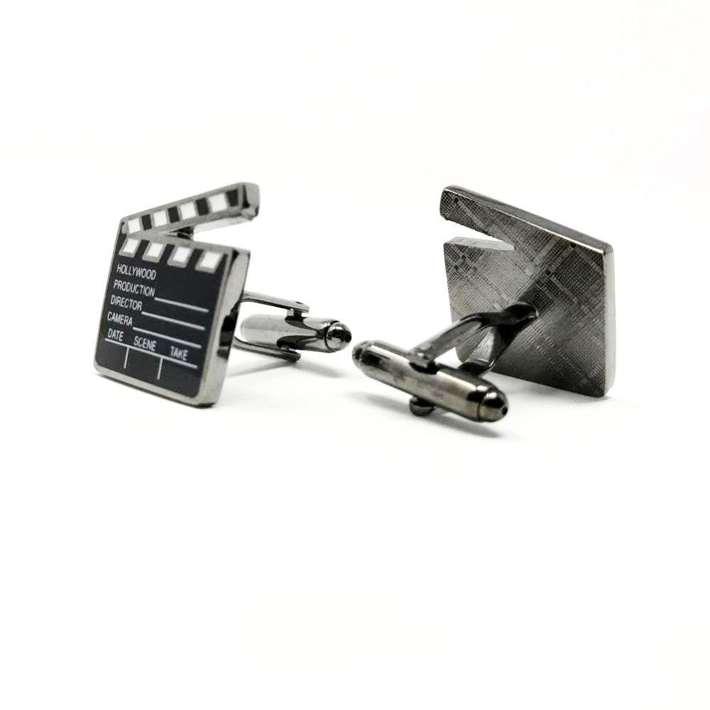 Clapper board cufflinks, side detail