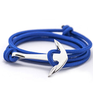 Royal Blue - Silver Anchor Bracelet