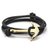 Black - Gold Anchor Bracelet