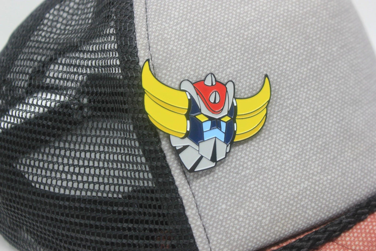 Retro robot enamel pin on backing card