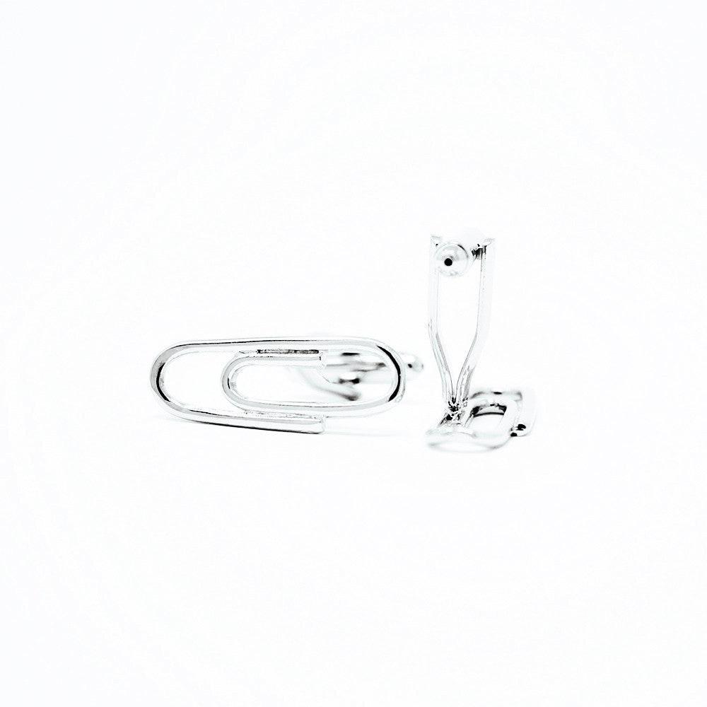 Paper clip cufflinks, side view