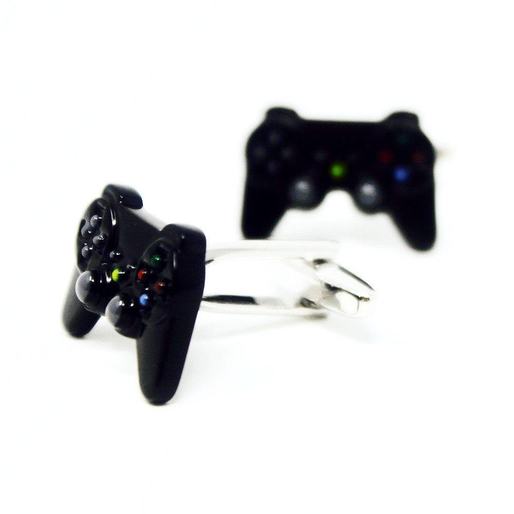 Game controller cufflinks, side view