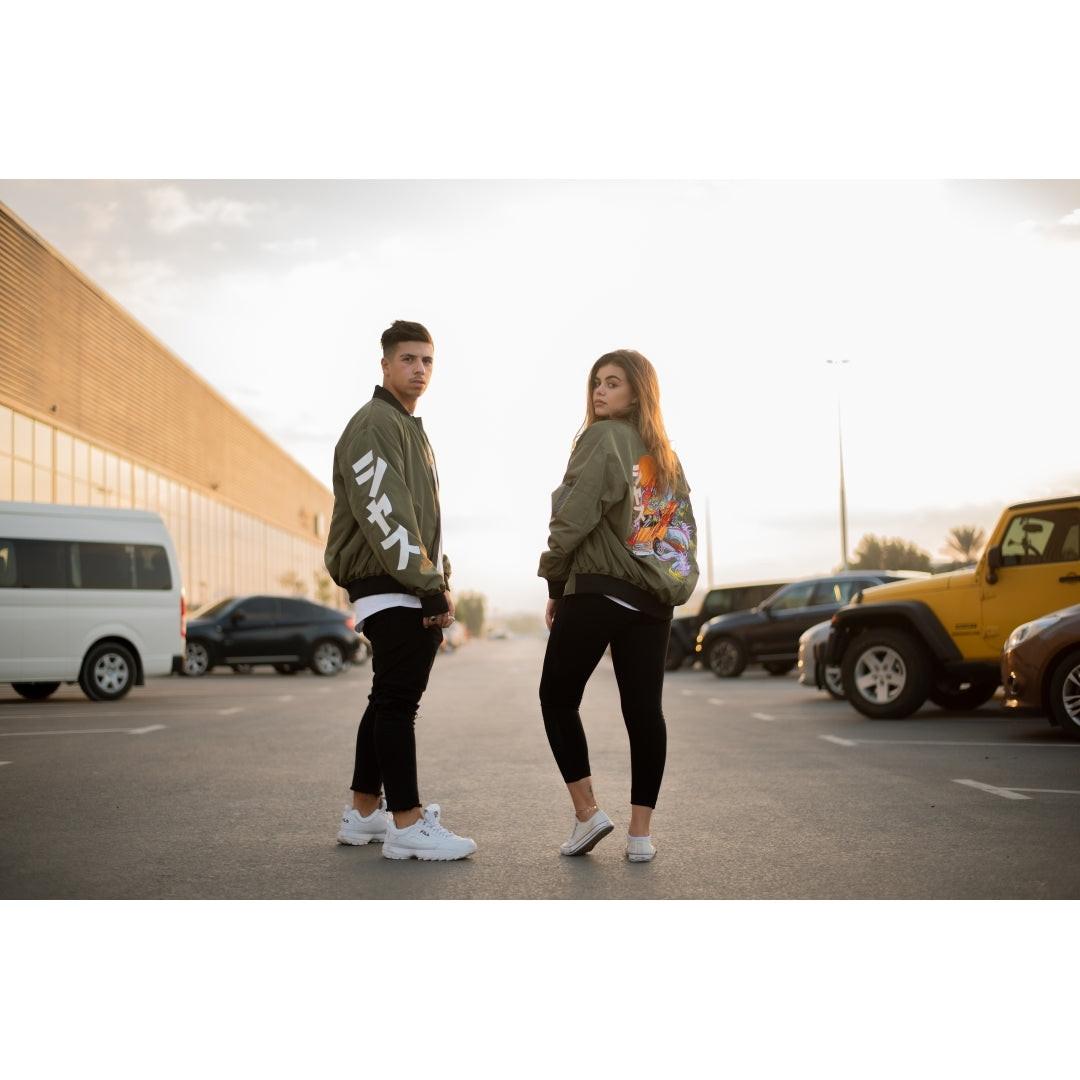 Shaas Dynasty bomber jacket, styled shot