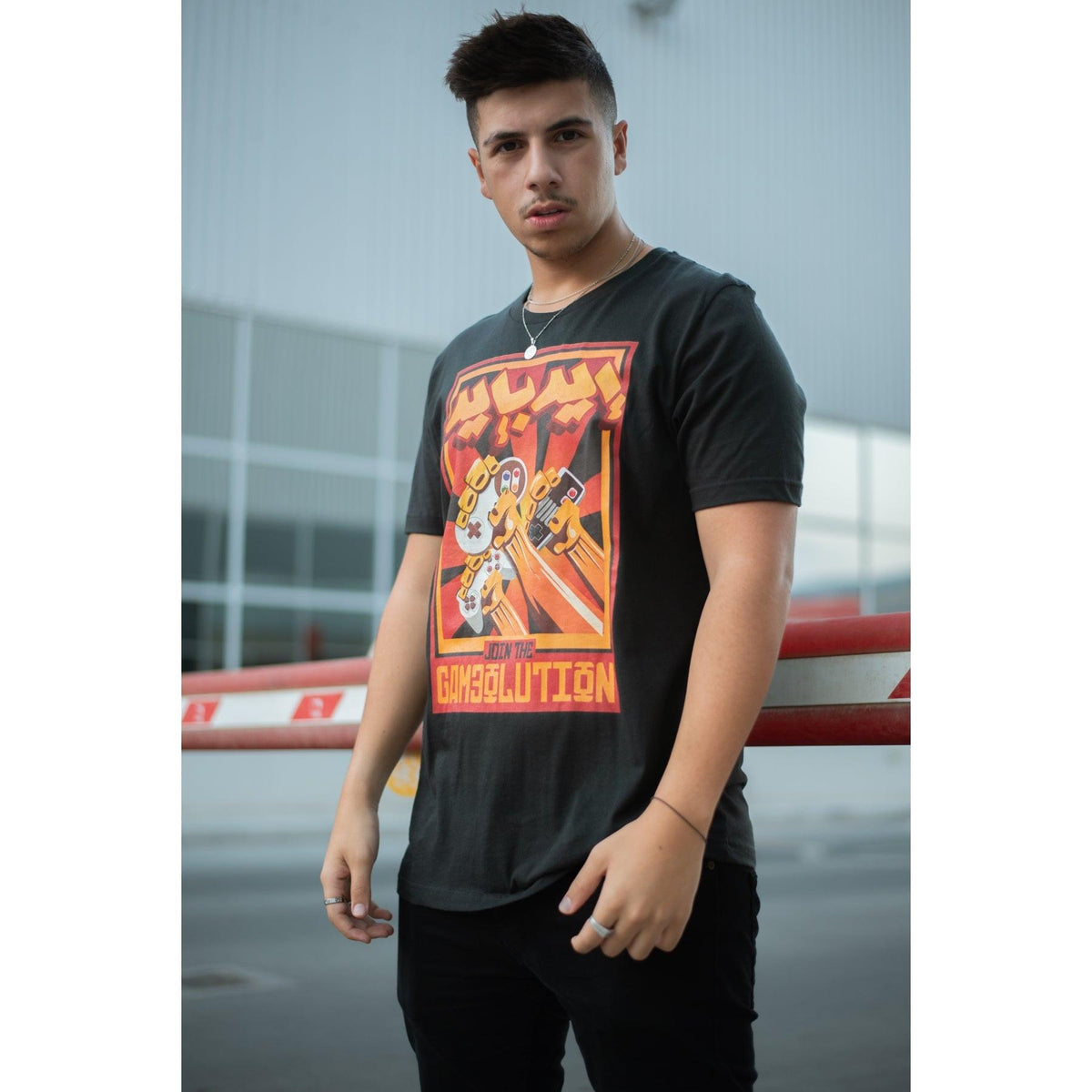 Gameolution retro tee, studio shot
