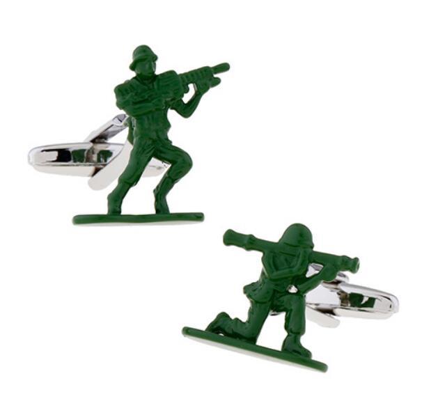 Fighter cufflinks, front view