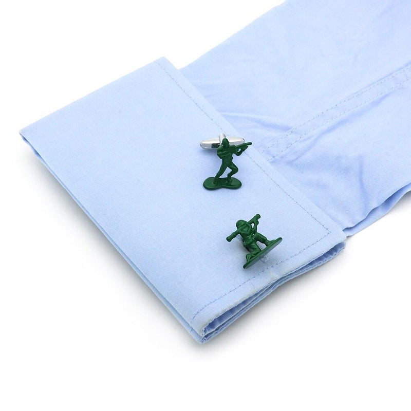 Fighter cufflinks, close-up