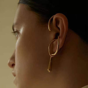 Gold Geometric Ear Cuff Earrings