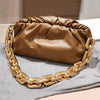 Gold Chain Leather Soft Shoulder Bag
