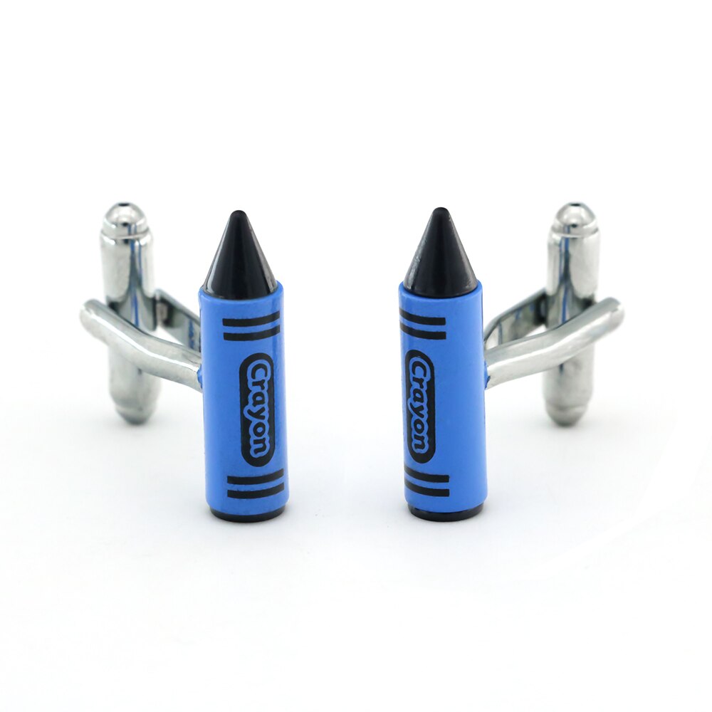 Blue Crayon Pencil Cufflinks Blue