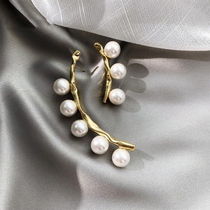Geometry Pearl Dangle Earrings