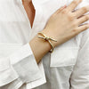 Gold Knotted Rope Cuff Bangle