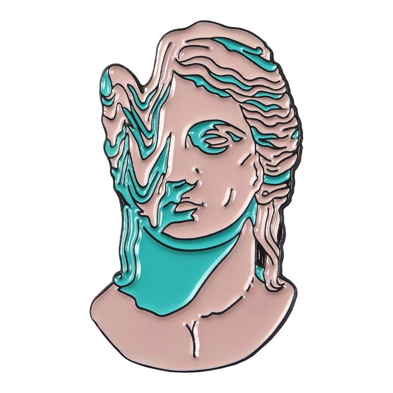 Melted Sculpture Face Pin