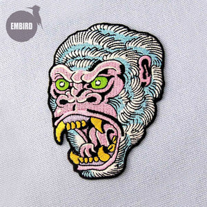 Embroidered Roaring Gorilla patches