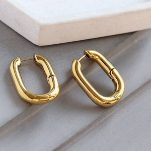 Gold Lock Buckle Hoop Earrings
