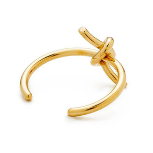 Gold Knotted Rope Cuff Bangle