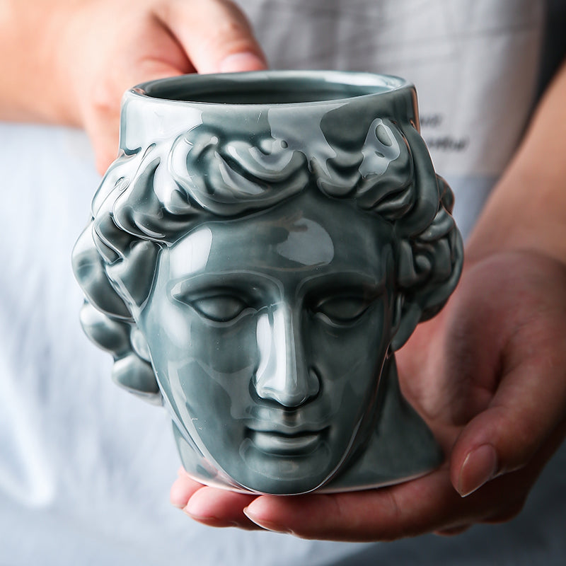 Ceramic Ancient Greek Apollo Sculpture Cup