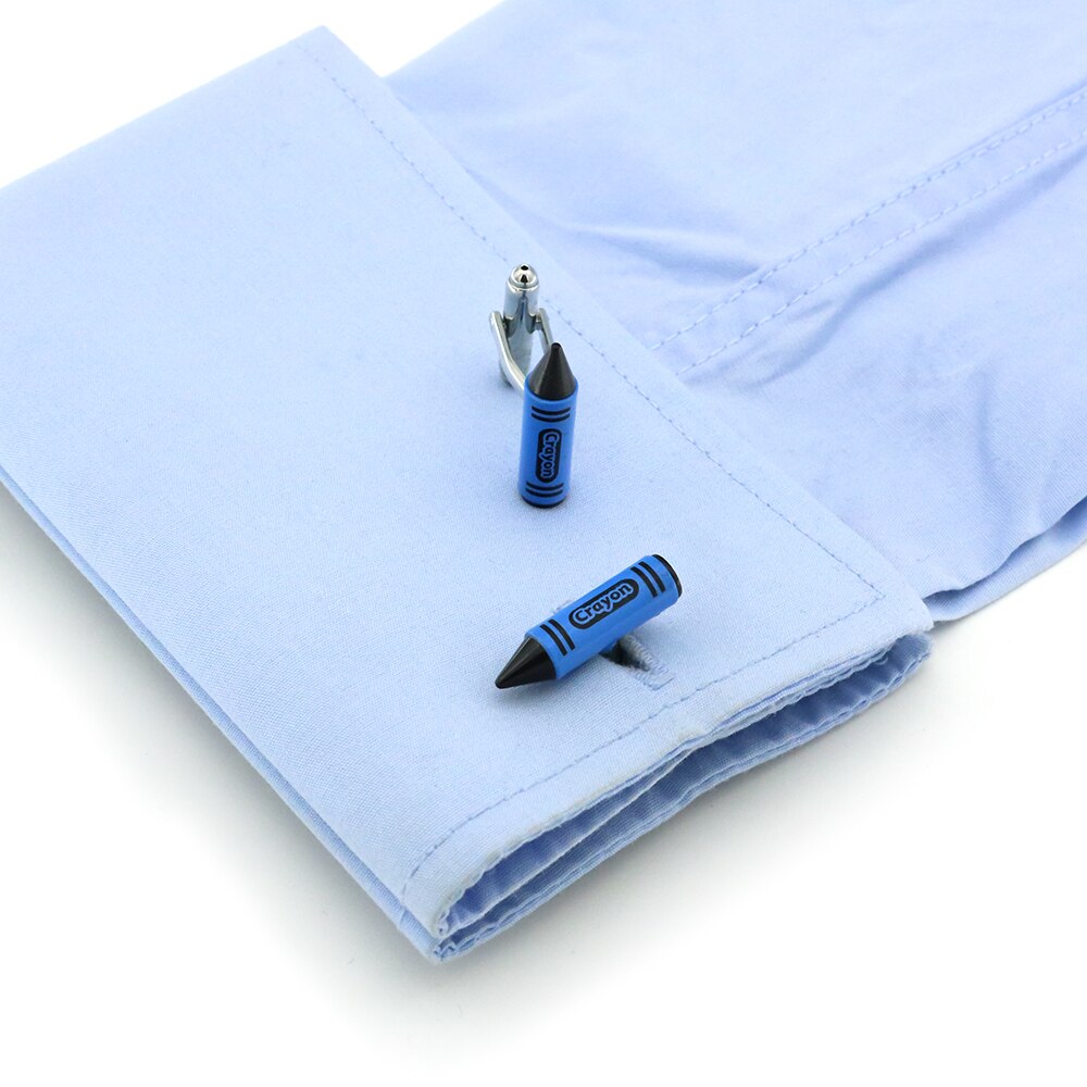 Blue Crayon Pencil Cufflinks Blue