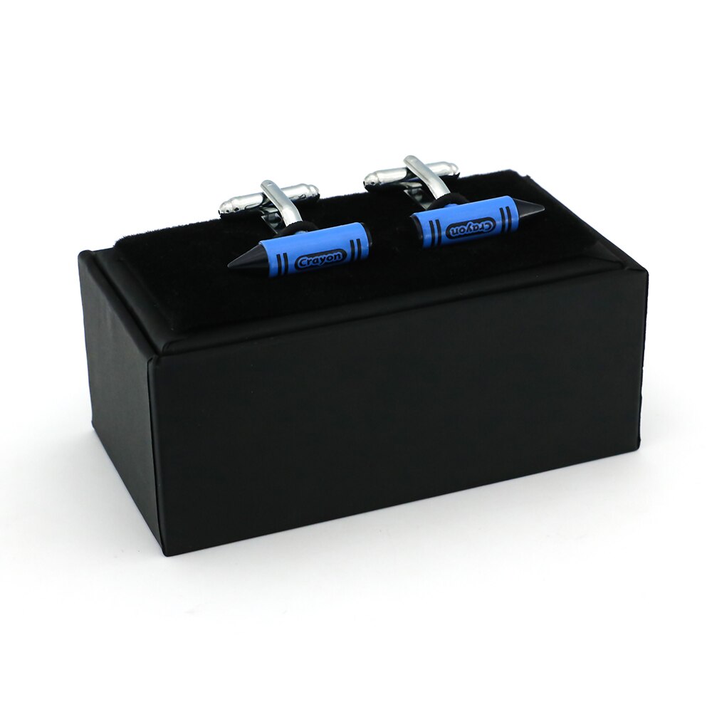 Blue Crayon Pencil Cufflinks Blue